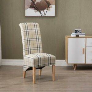 Arcade High Back Checkered Fabric Chair | Kwickshop