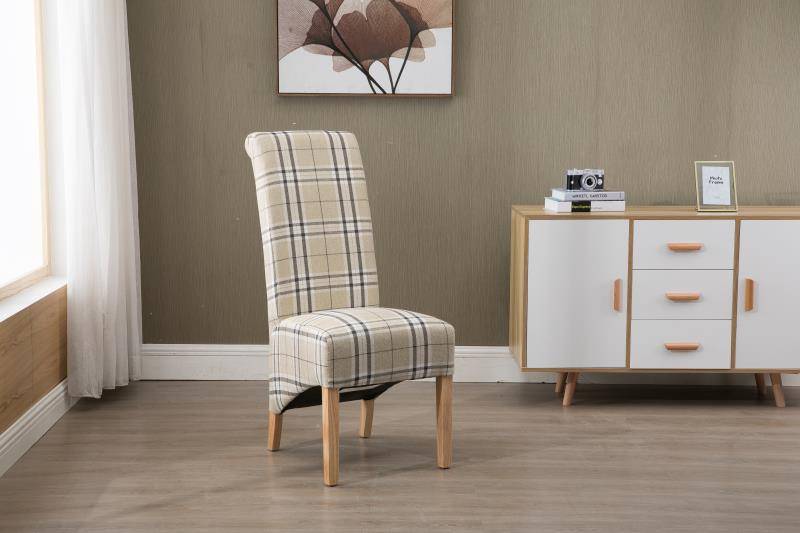 Arcade High Back Checkered Fabric Chair | Kwickshop