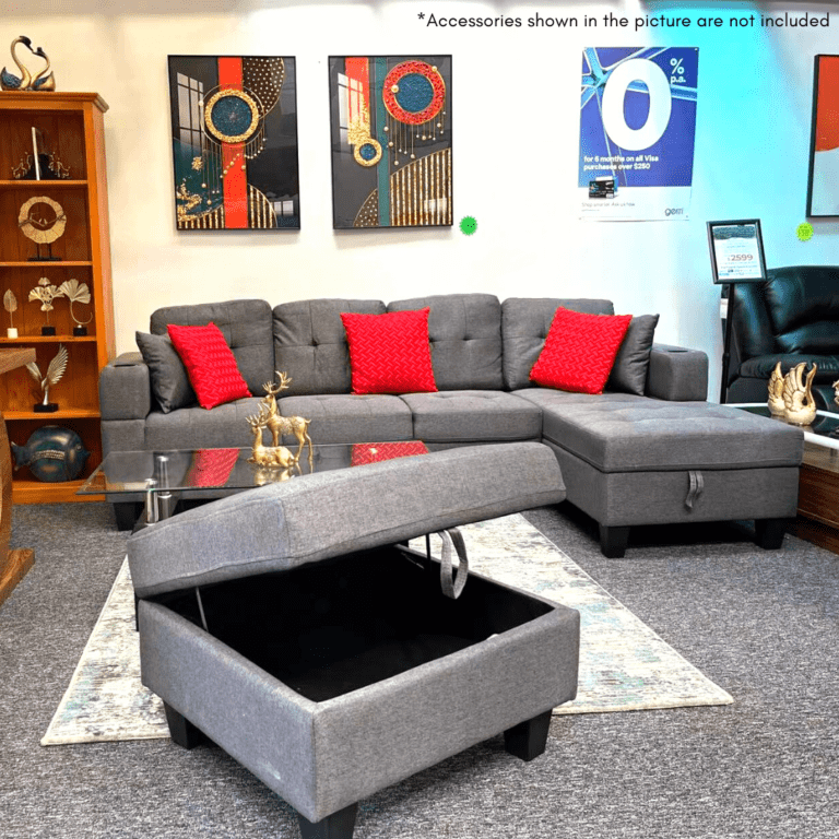 Jenson Sectional Lounge Suite With Storage Ottoman | Kwickshop